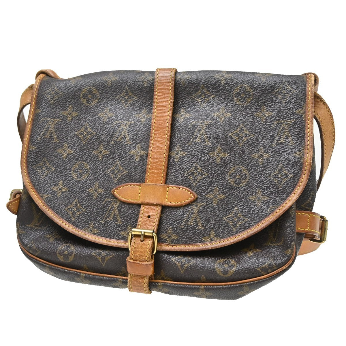 Louis Vuitton Saumur Monogram Canvas Brown Canvas Shoulder Bag Bag (Pre-Owned)