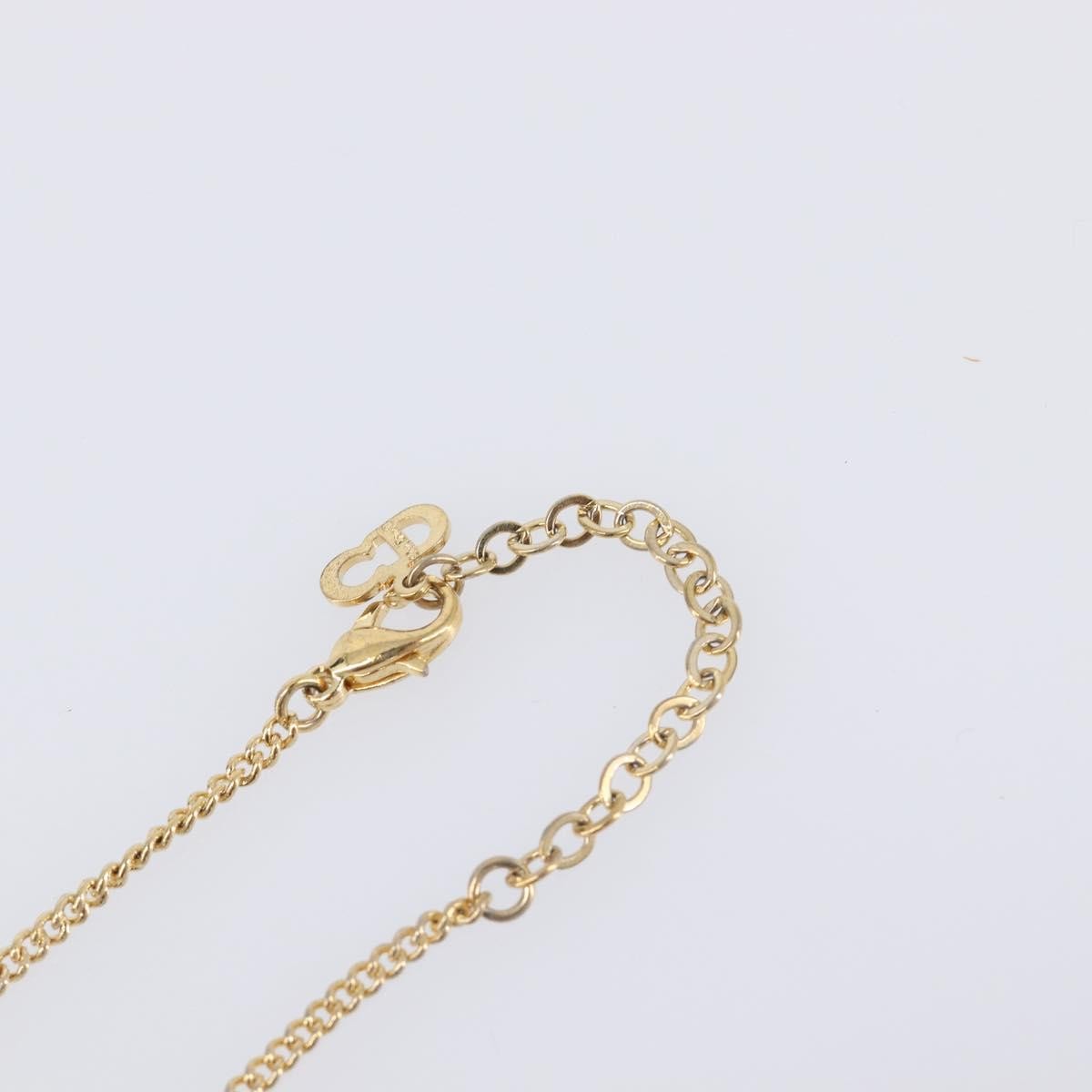Christian Dior Clair D Lune Pendant Metal With Crystals Gold Metal Necklace Jewelry (Pre-Owned)