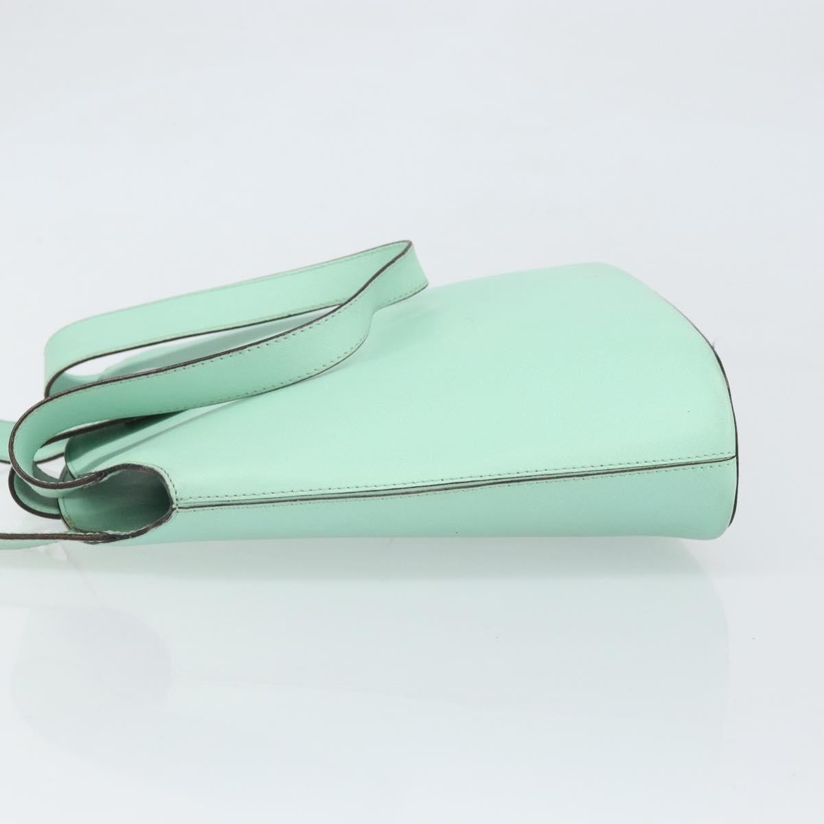 Celine Circle Logo Leather Green Leather Handbag (Pre-Owned)