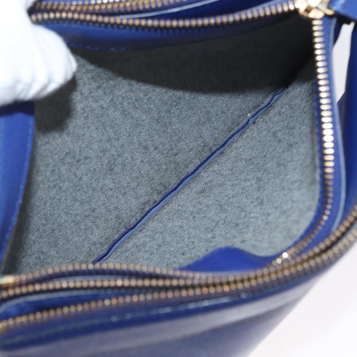 Celine Trio Leather Blue Leather Shoulder Bag Bag (Pre-Owned)
