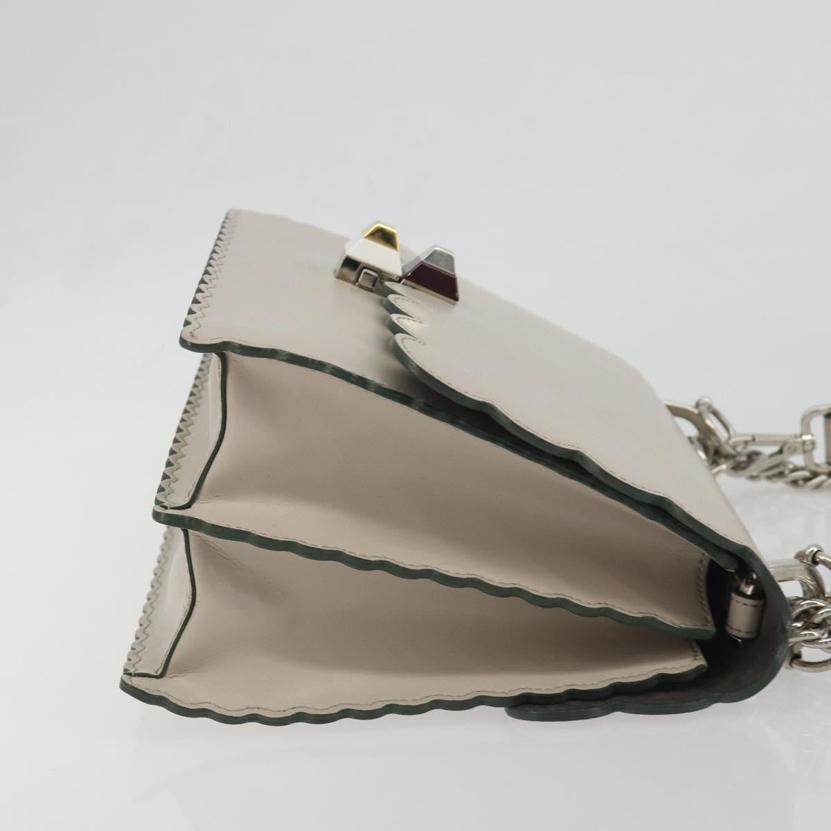 Fendi Kan I Leather Gray Leather Shoulder Bag Bag (Pre-Owned)