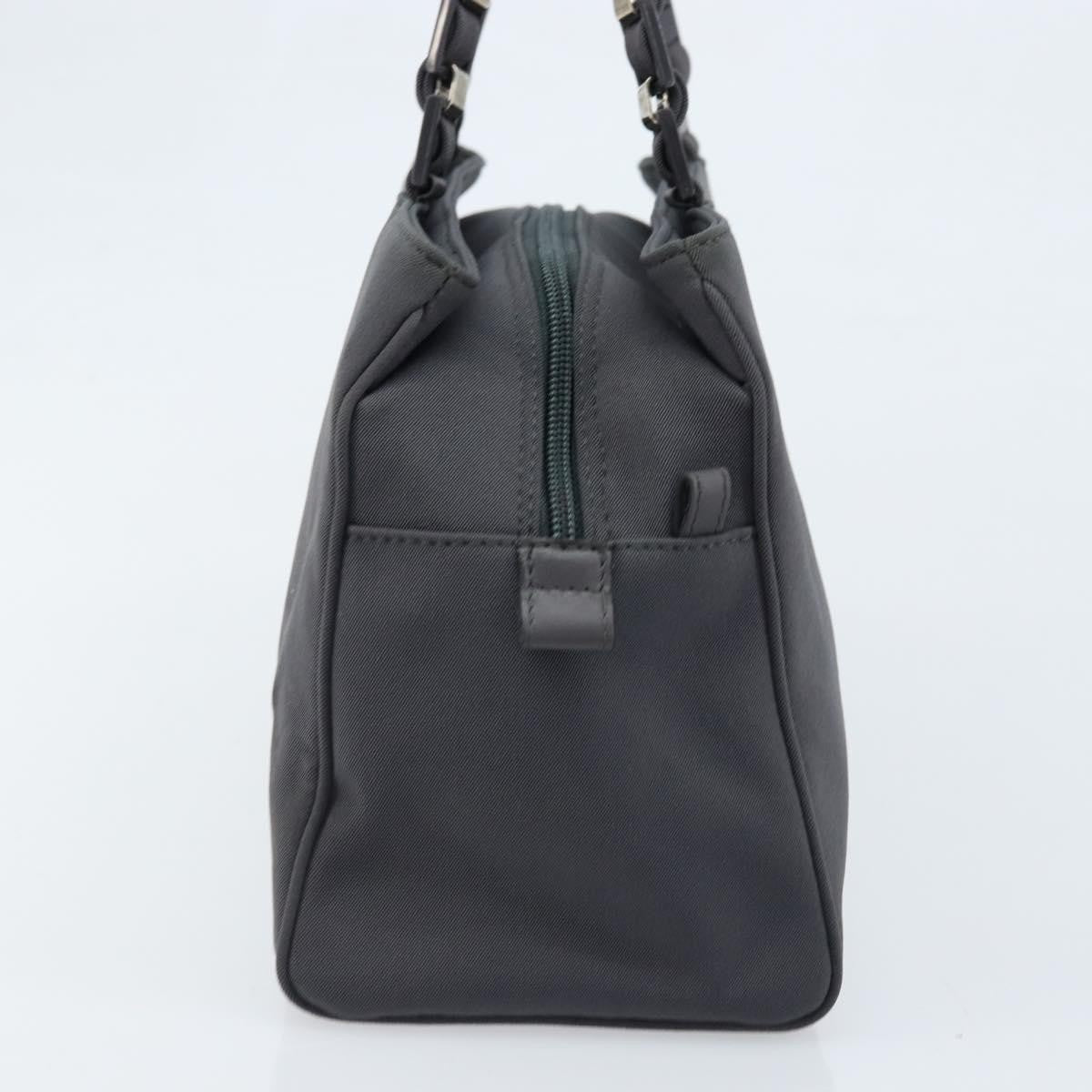 Salvatore Ferragamo Vala Canvas Gray Canvas Handbag (Pre-Owned)