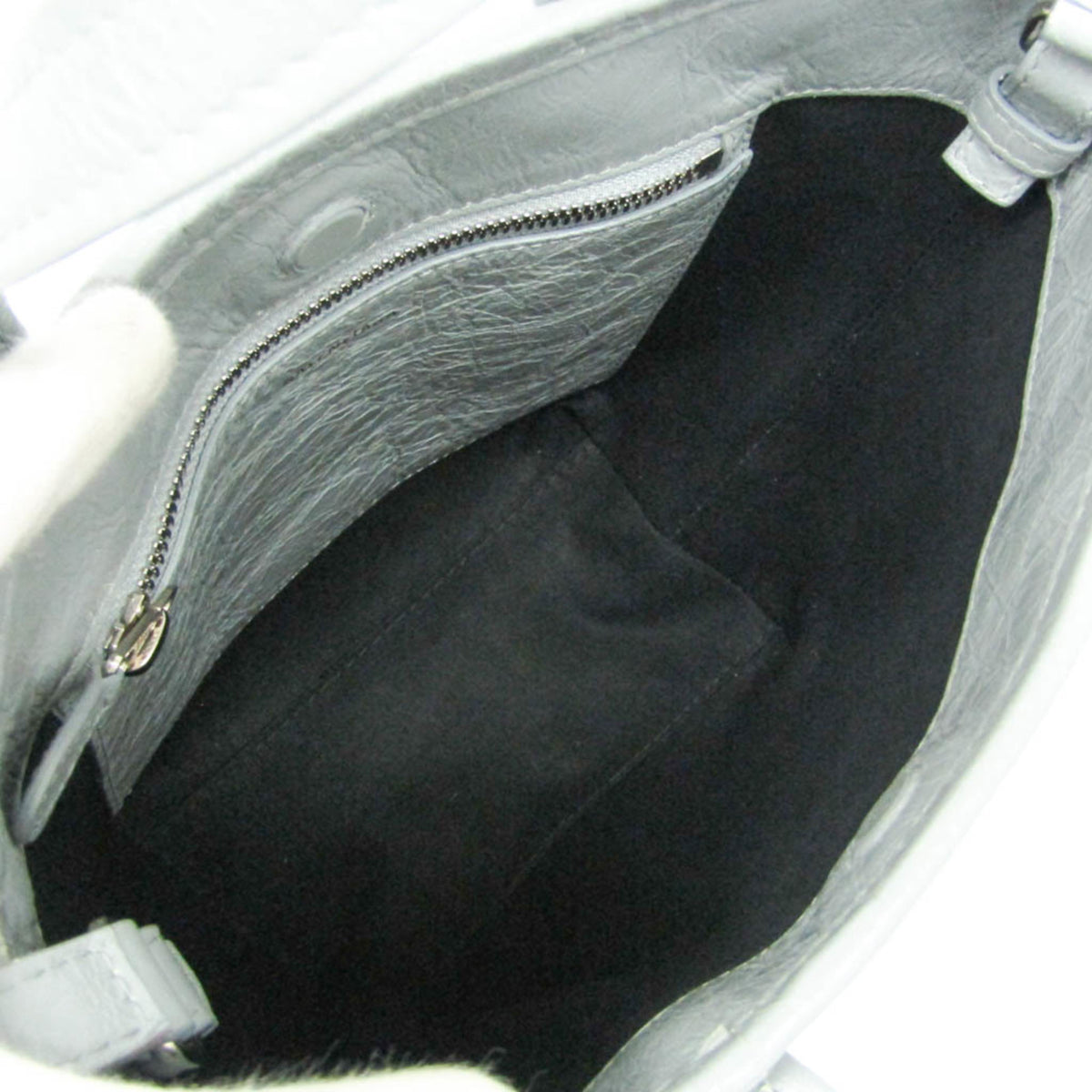 Balenciaga Vintage Tote Leather Gray Leather Tote Bag Bag (Pre-Owned)