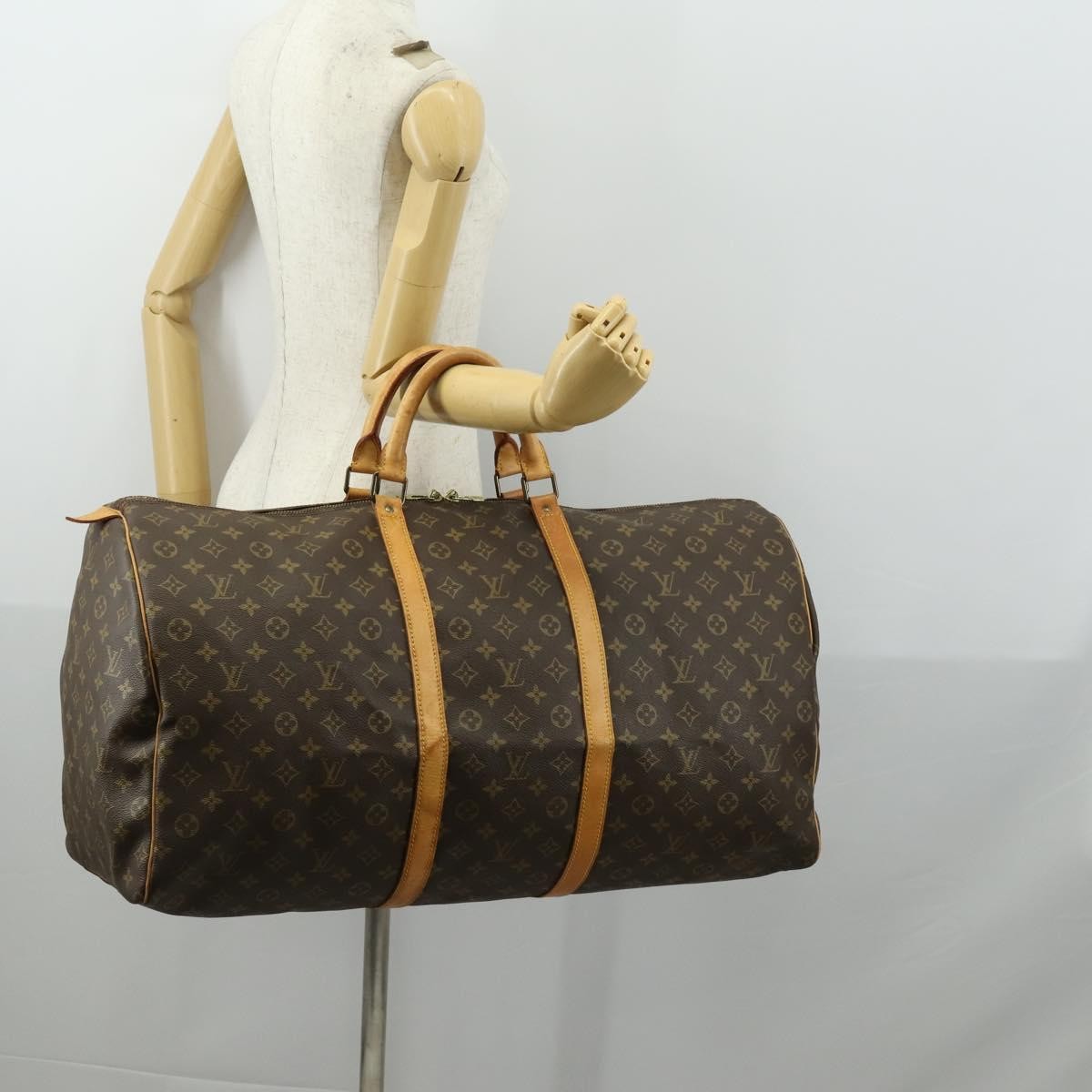 Louis Vuitton Keepall Monogram Canvas Brown Canvas Travel Bag Bag (Pre-Owned)