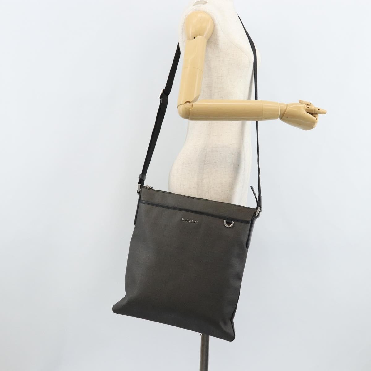 Bvlgari Shoulder Canvas Gray Canvas Shoulder Bag Bag (Pre-Owned)