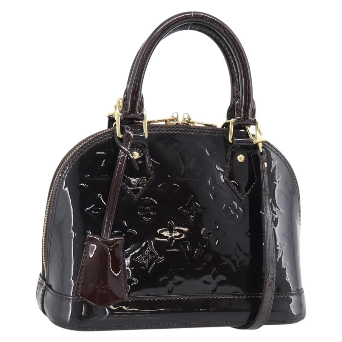 Louis Vuitton Alma Monogram Vernis Purple Patent_Leather Handbag (Pre-Owned)