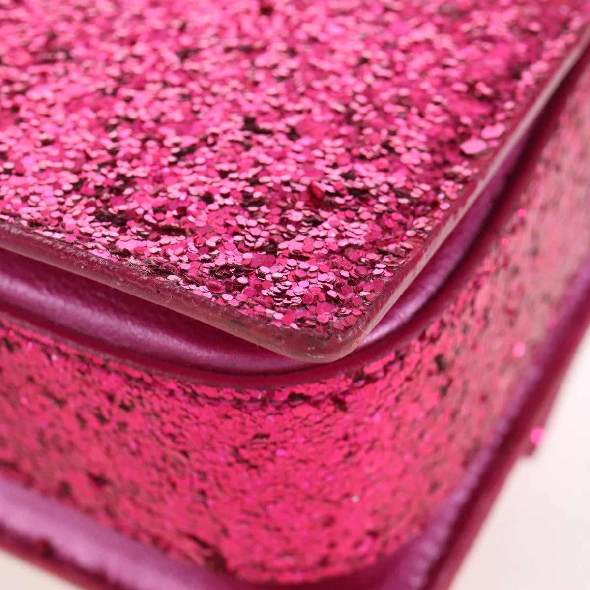 Saint Laurent Lulu Bunny Glitter Pink Leather Shoulder Bag Bag (Pre-Owned)