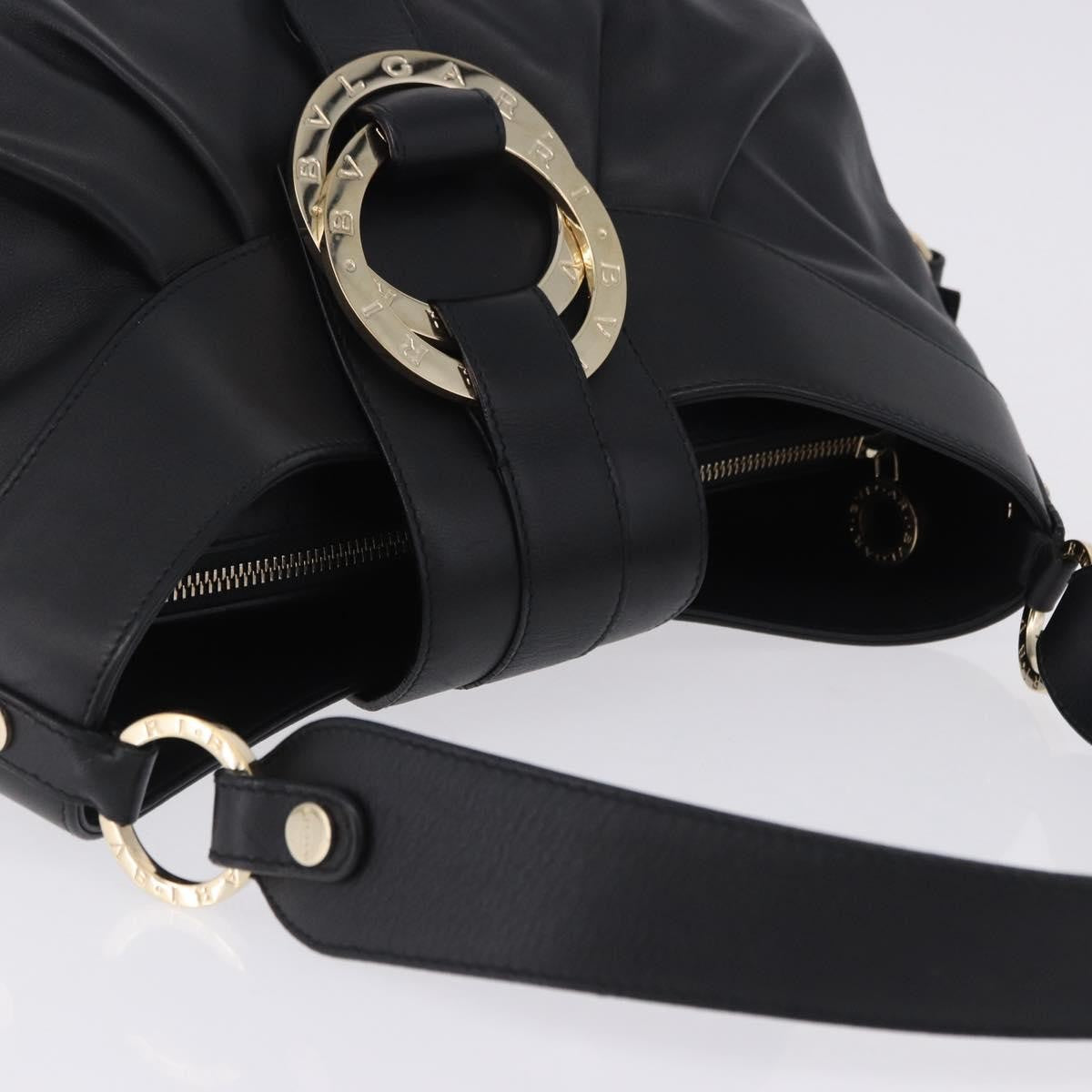 Bvlgari Chandra Hobo Leather Black Leather Handbag (Pre-Owned)