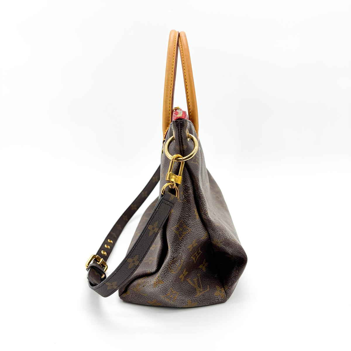 Louis Vuitton Pallas Monogram Canvas With Leather Brown Canvas Tote Bag Bag (Pre-Owned)