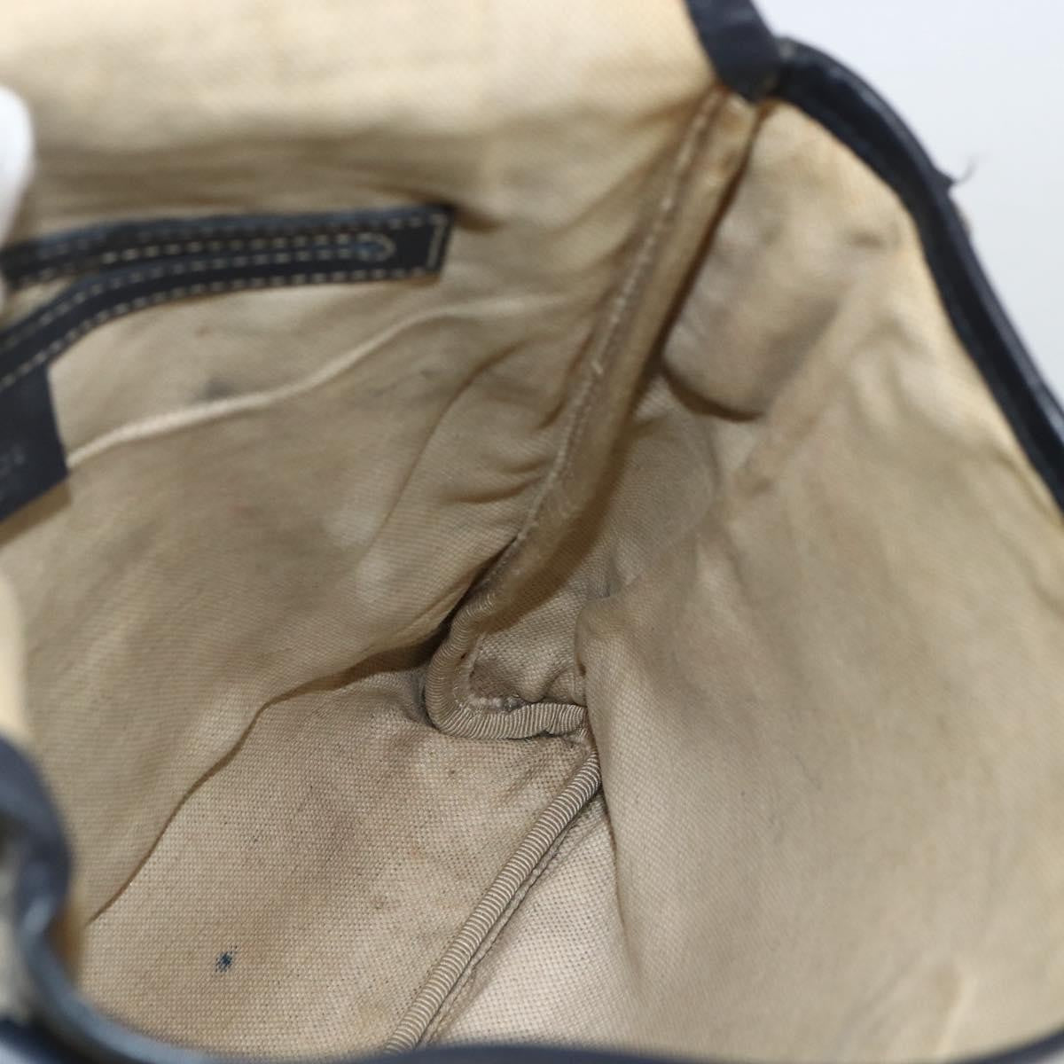 Gucci Flap Messenger Gg Coated Canvas Navy Canvas Shoulder Bag Bag (Pre-Owned)