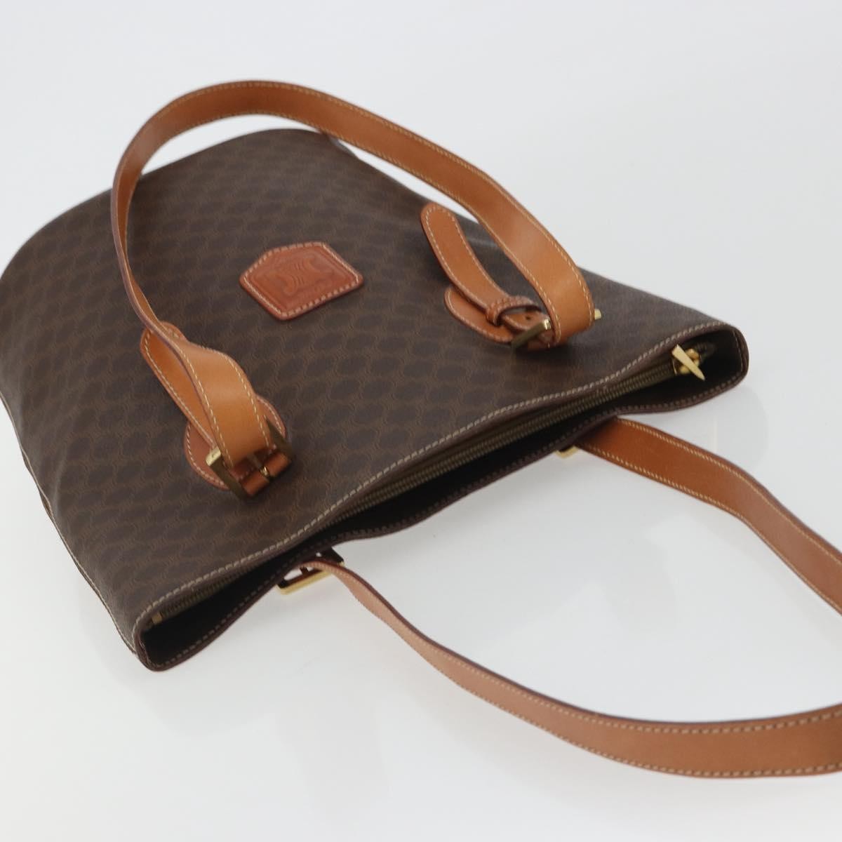 Celine Vintage Macadam Canvas Brown Canvas Tote Bag Bag (Pre-Owned)