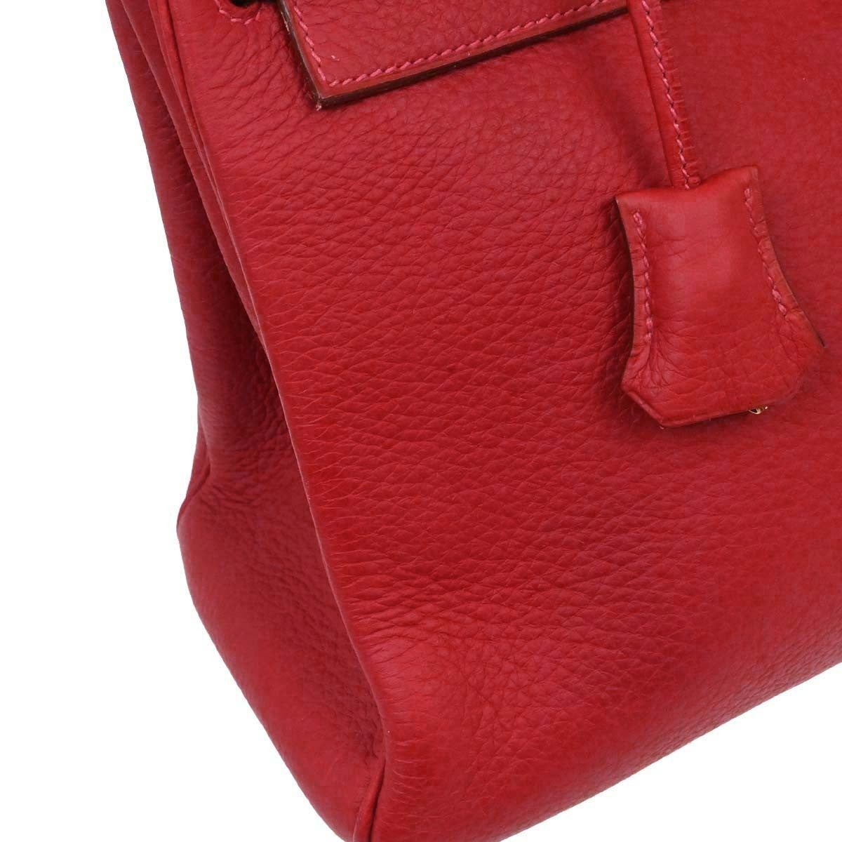 Hermes Kelly Red Togo With Gold Hardware Red Leather Handbag (Pre-Owned)