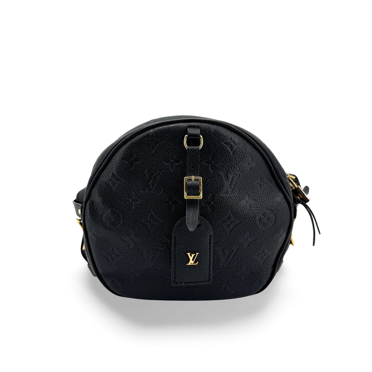 Louis Vuitton Boite Chapeau Souple Monogram Empreinte Leather Black Leather Handbag (Pre-Owned)