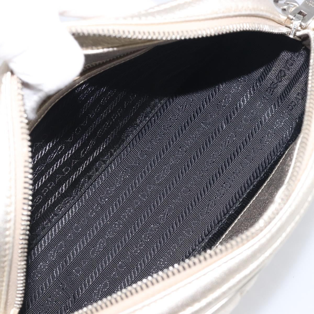 Prada Camera Diagramme Quilted Leather Metallic Leather Shoulder Bag Bag (Pre-Owned)