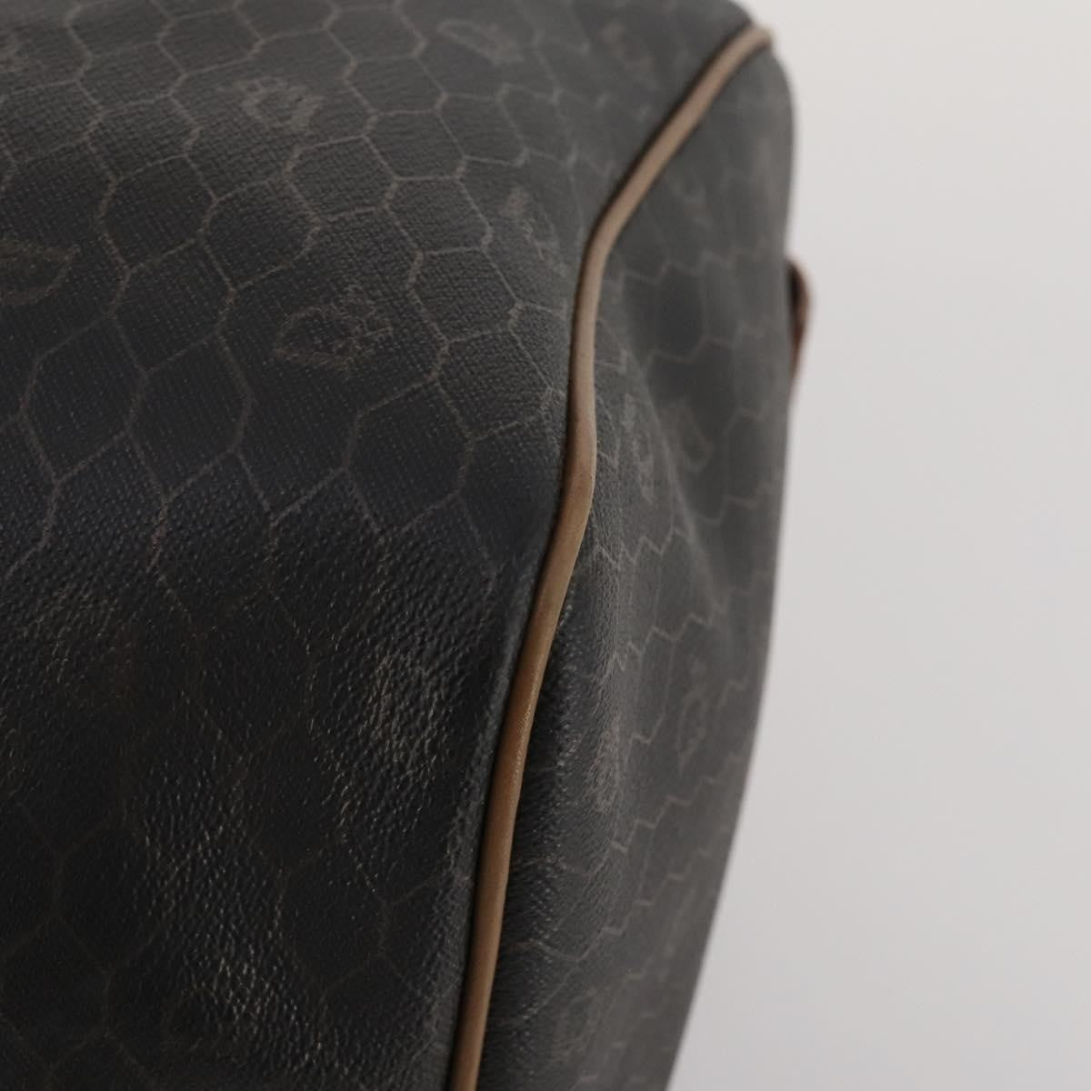 Christian Dior Vintage Honeycomb Boston Canvas And Leather Black Canvas Travel Bag Bag (Pre-Owned)
