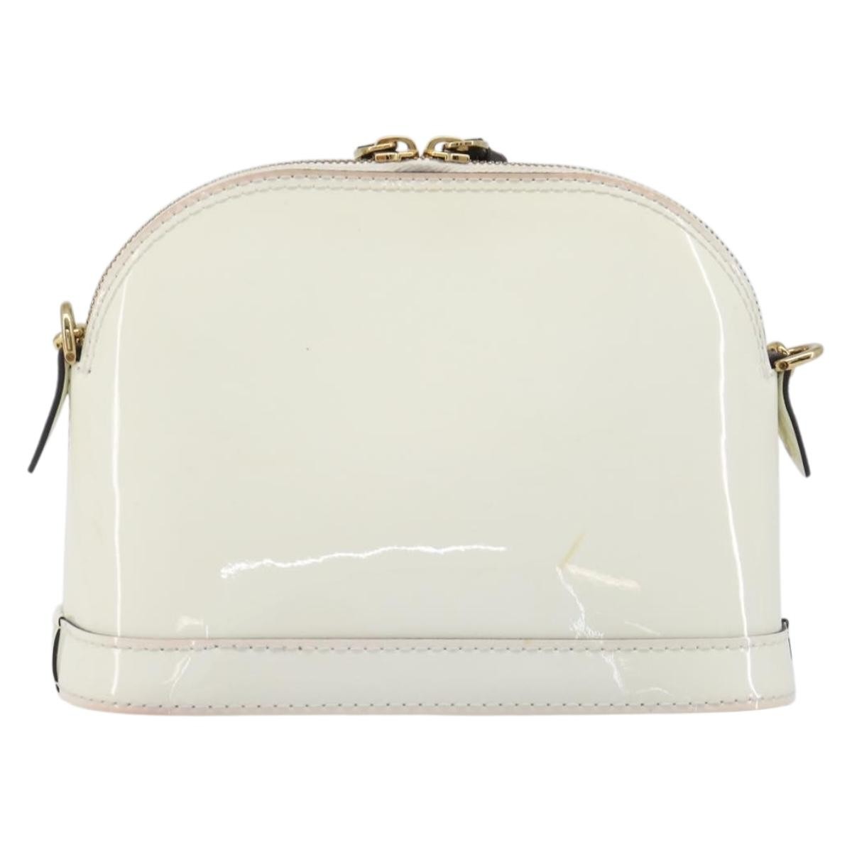 Louis Vuitton Alma Chain Vernis With Monogram Canvas White Patent_Leather Handbag (Pre-Owned)