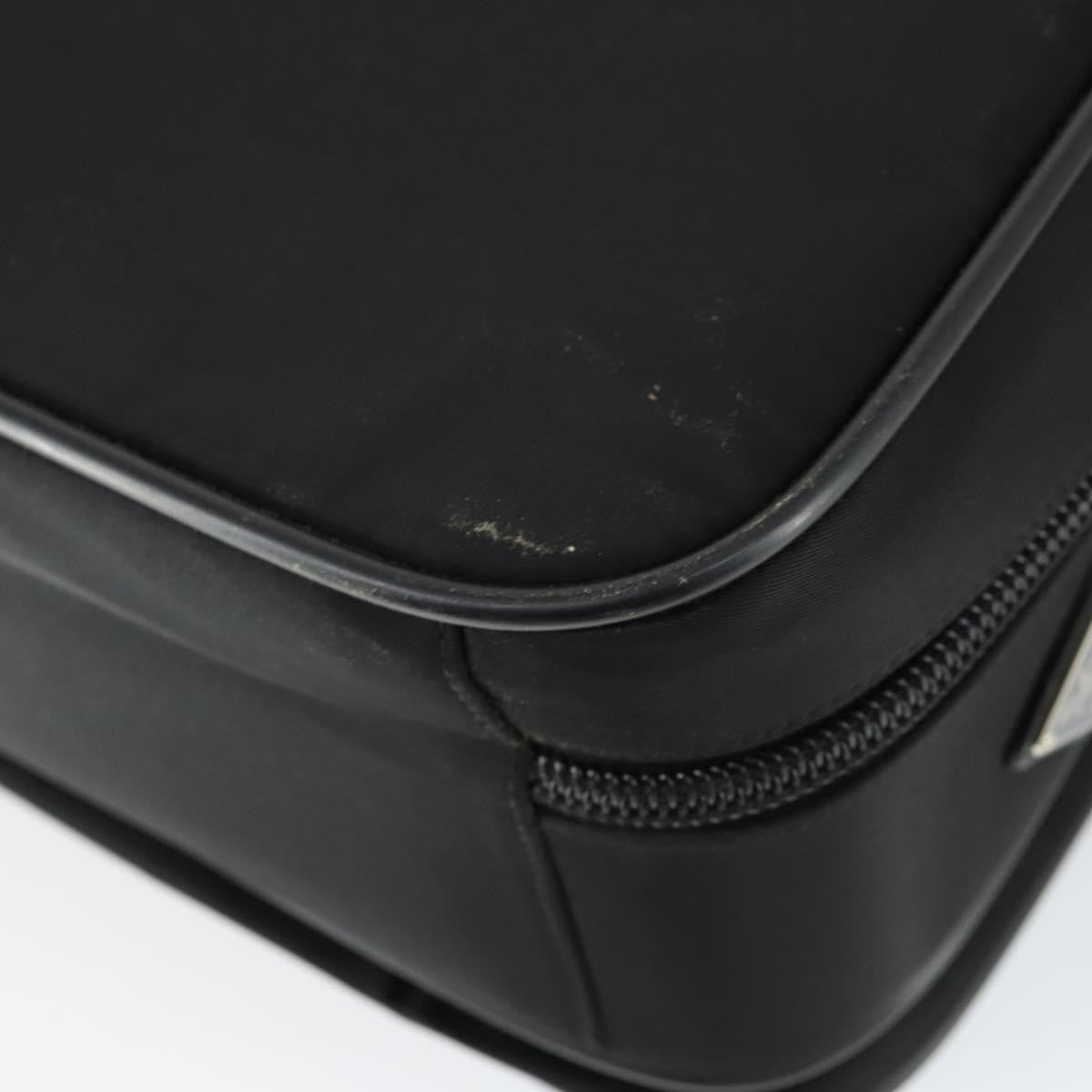 Prada Convertible Front Pocket Tessuto With Saffiano Leather Black Nylon Briefcase Bag (Pre-Owned)
