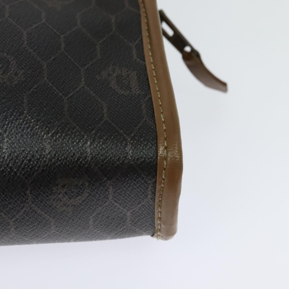 Christian Dior Vintage Honeycomb Zip Canvas And Leather Black Canvas Clutche & Pouche Bag (Pre-Owned)