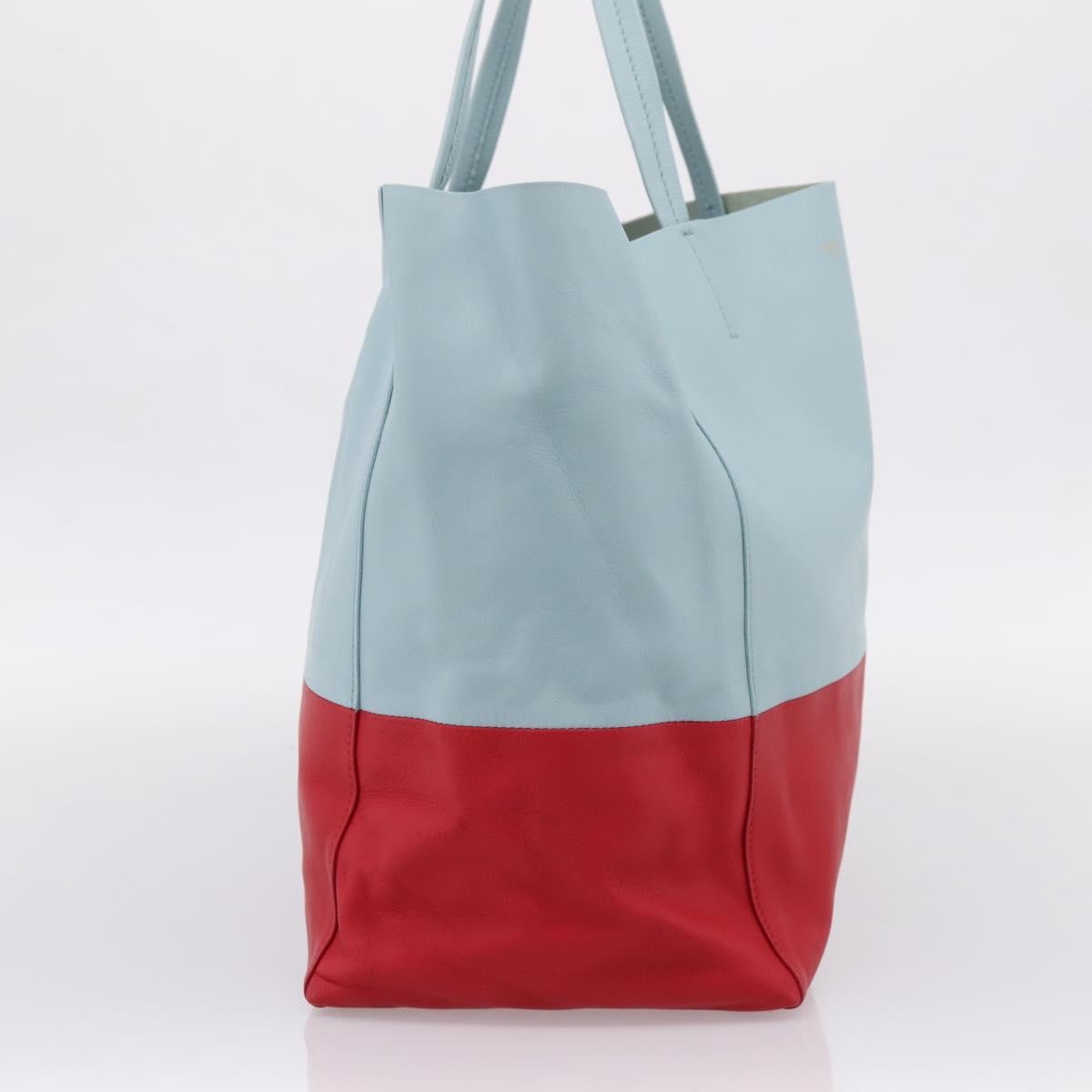 Celine Horizontal Bi-Cabas Leather Blue Leather Tote Bag Bag (Pre-Owned)