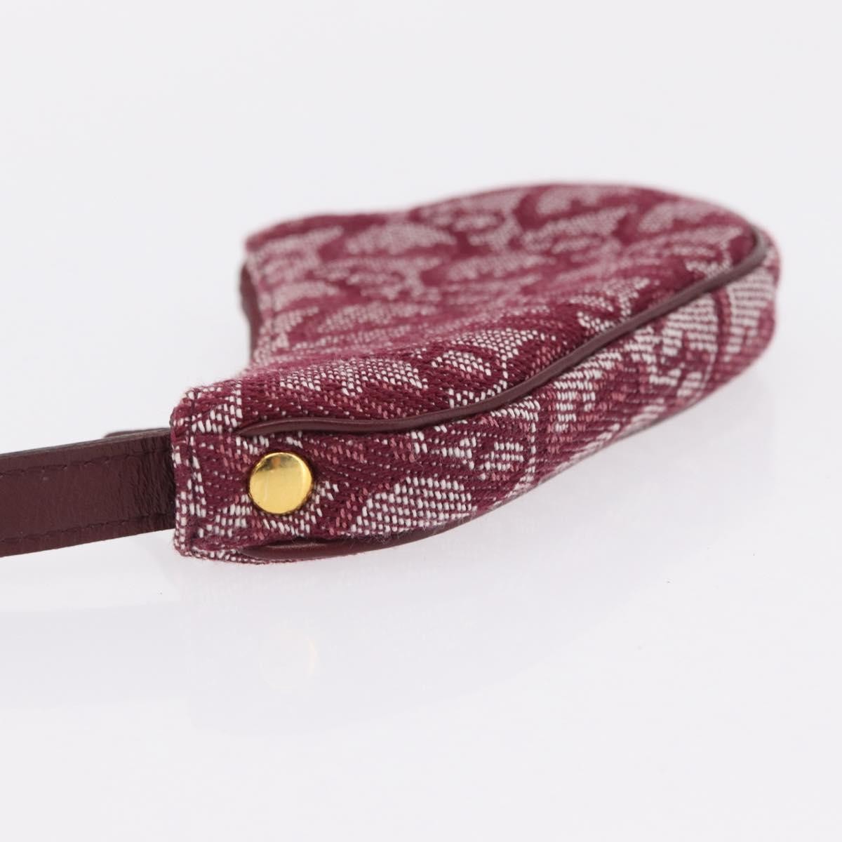 Christian Dior Vintage Saddle Zip Coin Purse Diorissimo Canvas Red Canvas Clutche & Pouche Bag (Pre-Owned)
