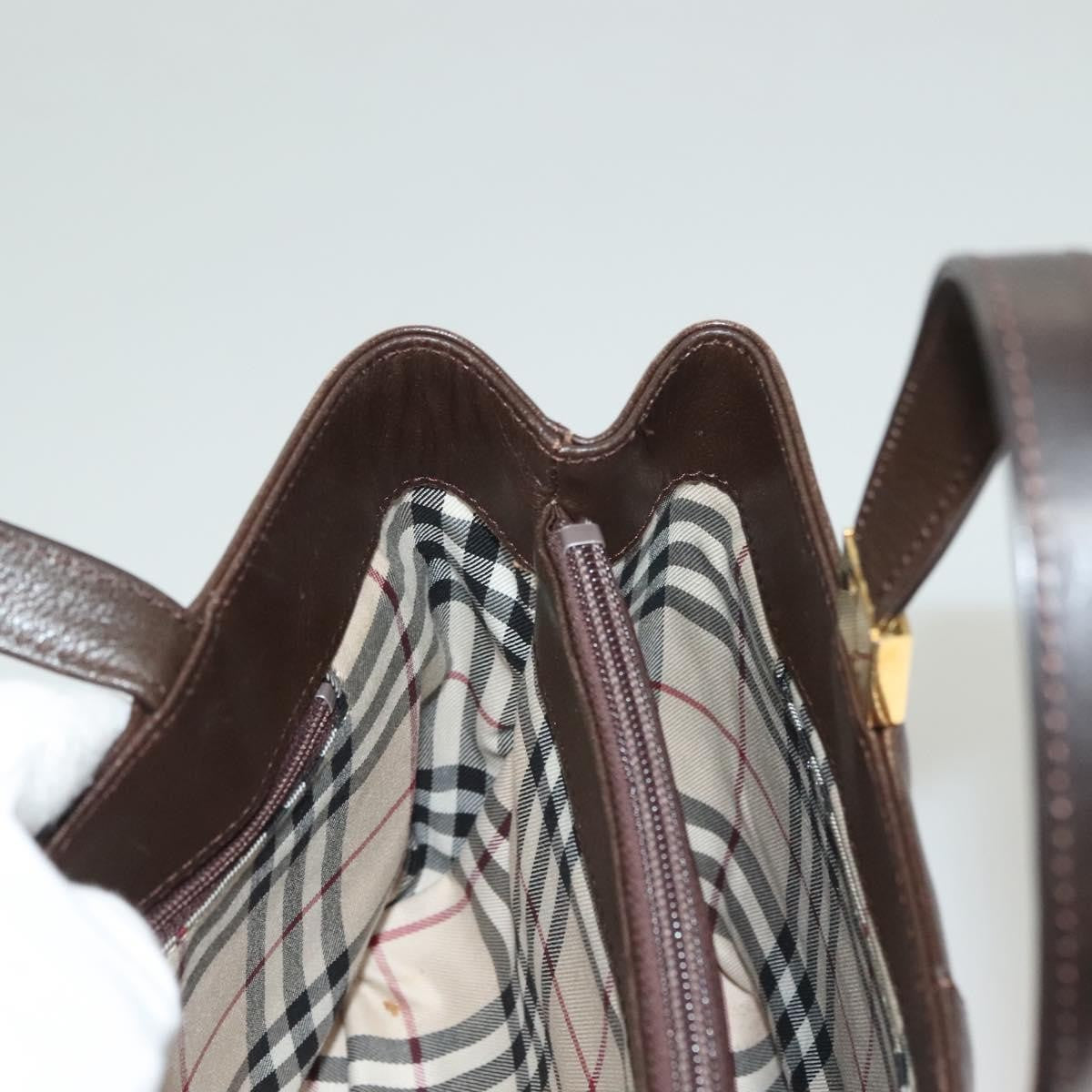 Burberry Vintage Leather Brown Leather Handbag (Pre-Owned)