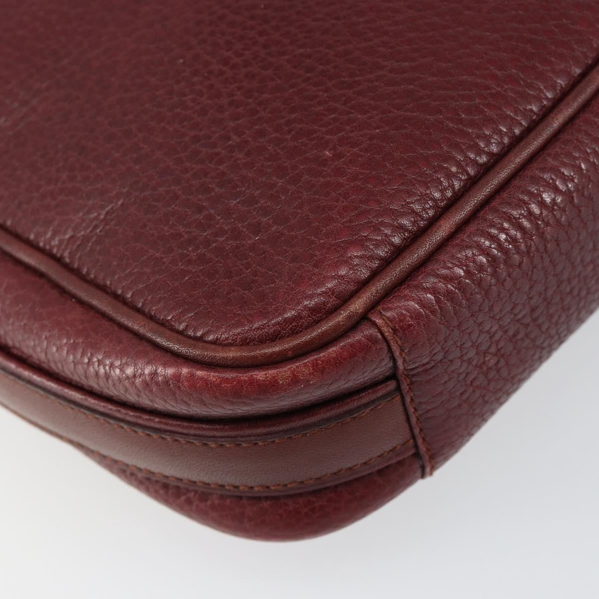 Cartier Tasseled Must De Cartier Leather Burgundy Leather Shoulder Bag Bag (Pre-Owned)
