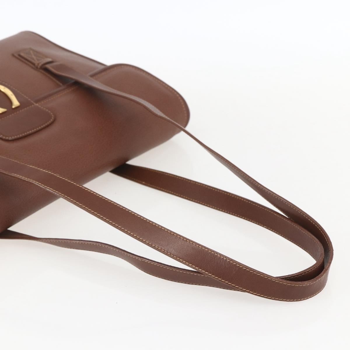 Gucci Vintage Tote Leather Brown Leather Tote Bag Bag (Pre-Owned)