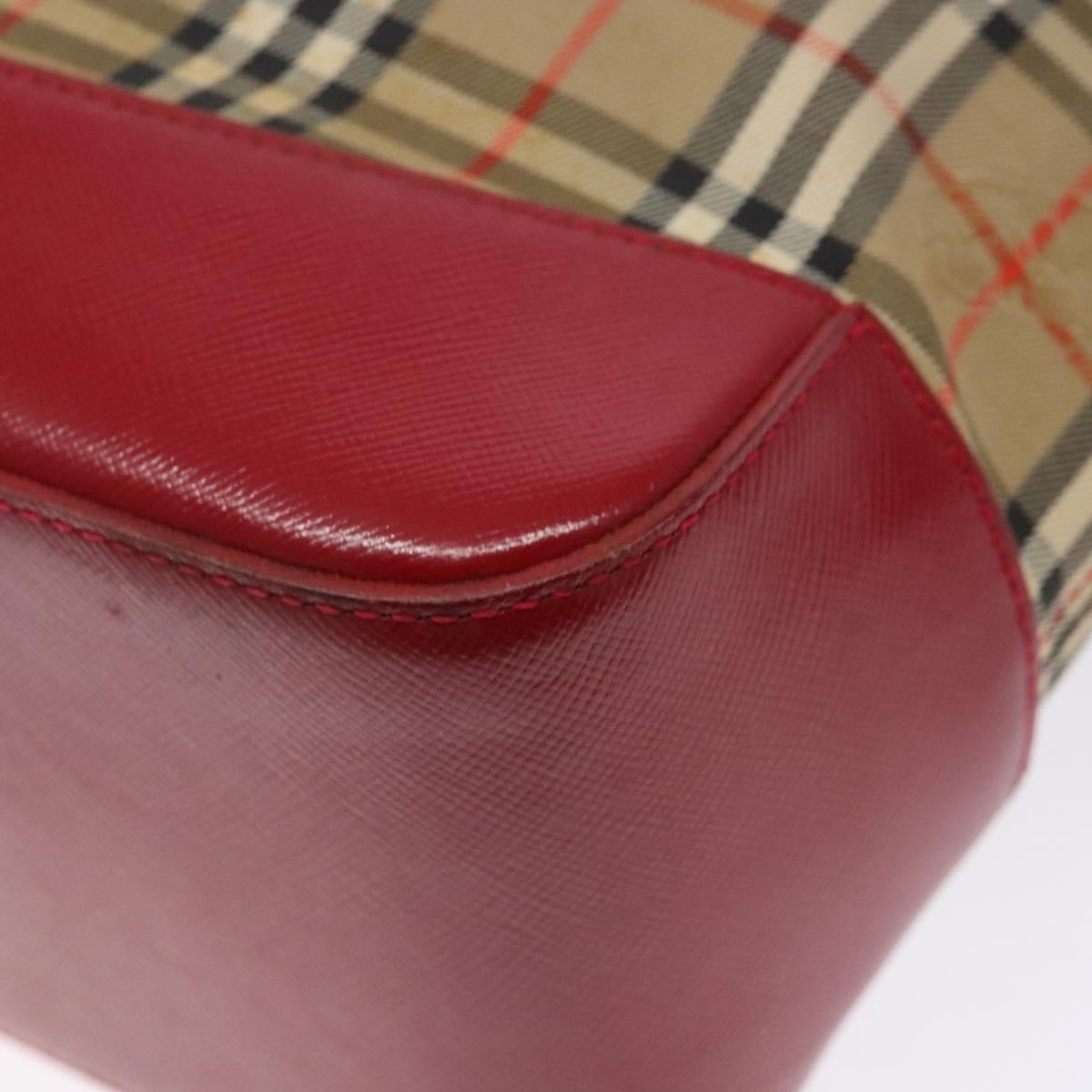 Burberry Nova Check Tote Canvas Check Pattern Beige Canvas Tote Bag Bag (Pre-Owned)