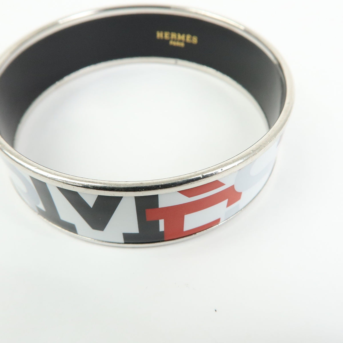 Hermes Bangle Printed Enamel Multicolour Metal Bracelet Jewelry (Pre-Owned)