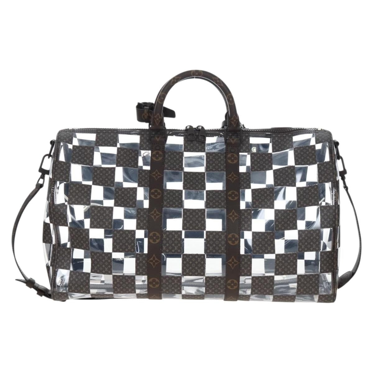 Louis Vuitton Keepall Bandouliere Monogram Chess Coated Canvas And Pvc Brown Canvas Travel Bag Bag (Pre-Owned)