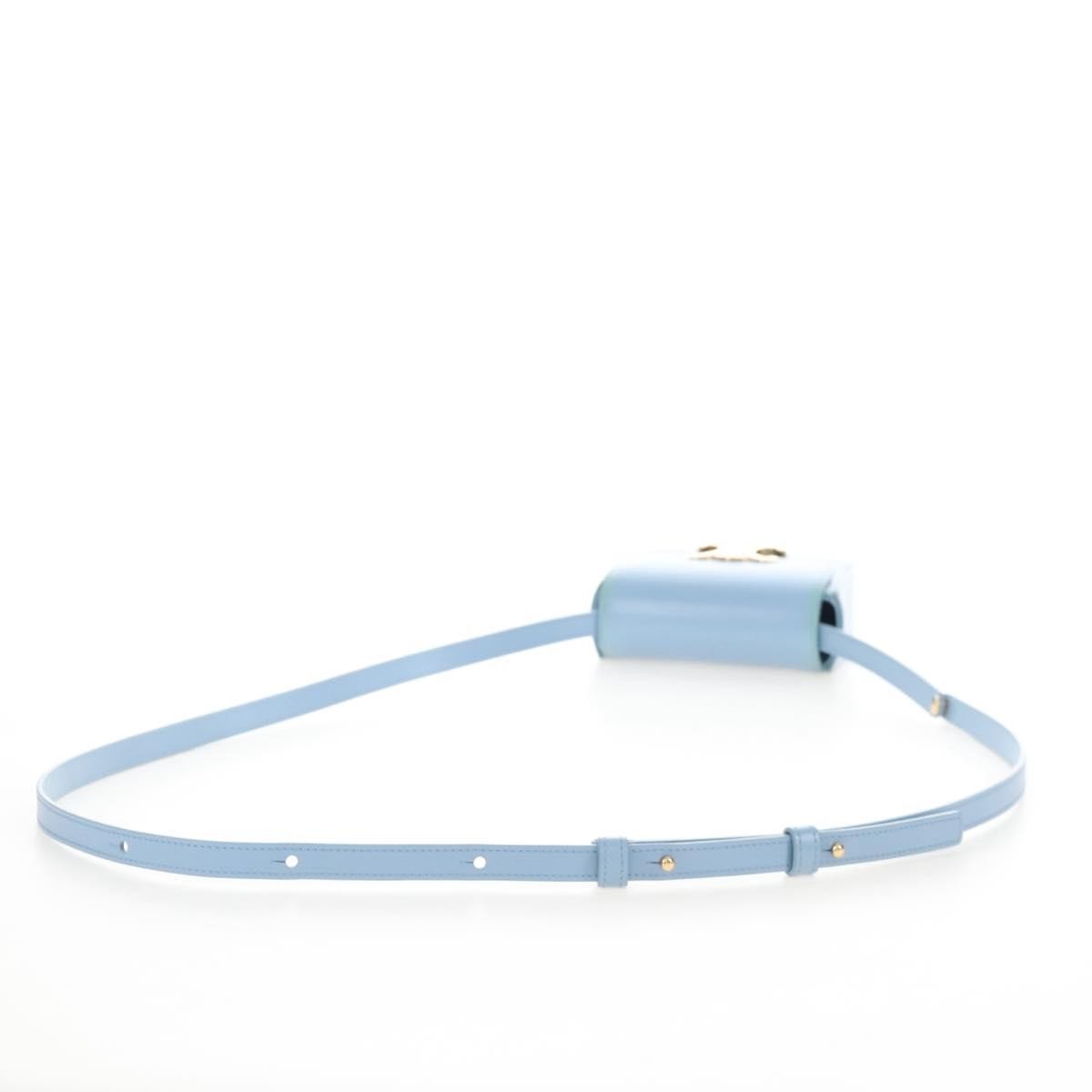 Celine Claude Leather Blue Leather Shoulder Bag Bag (Pre-Owned)