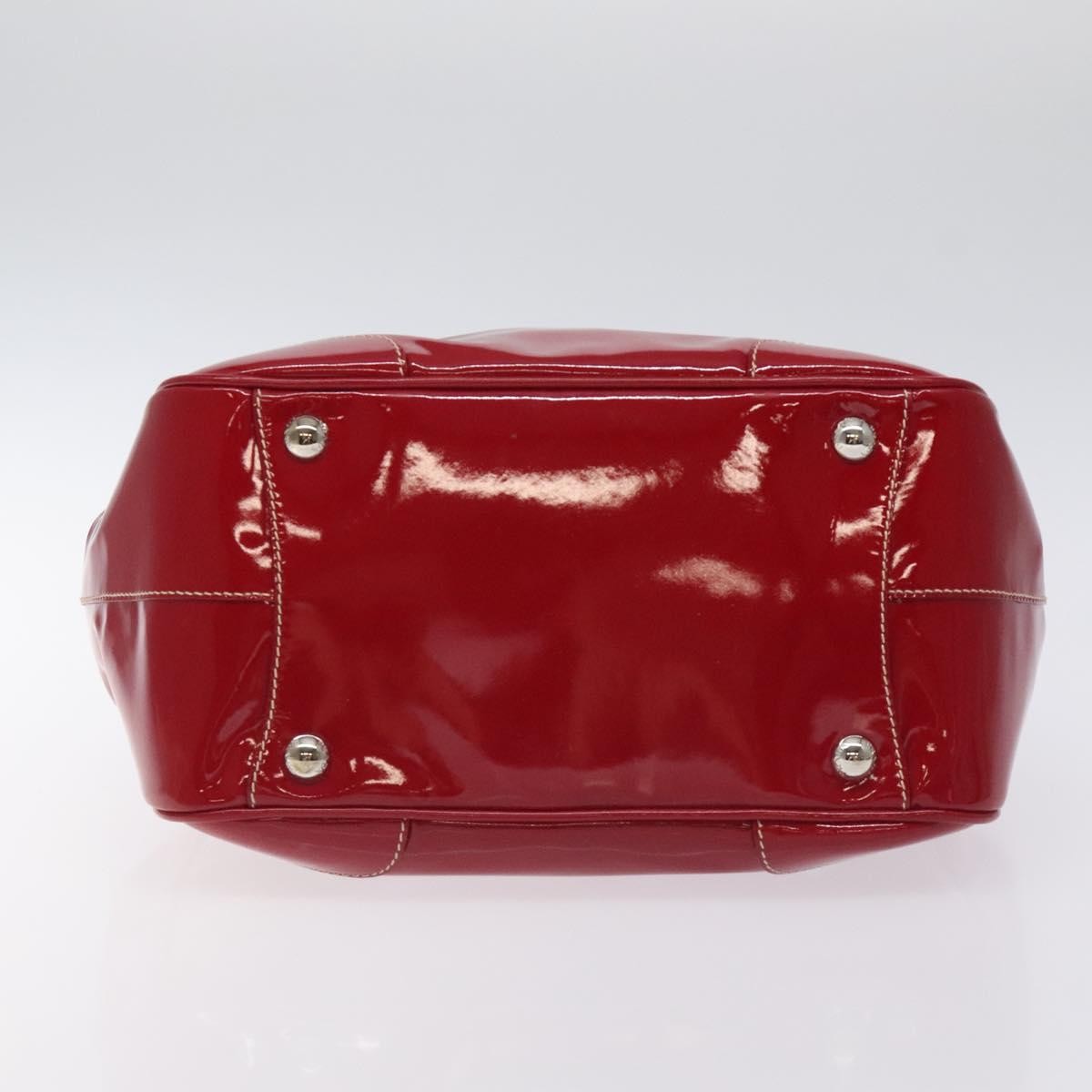Prada Vintage Patent Leather Red Patent_Leather Handbag (Pre-Owned)