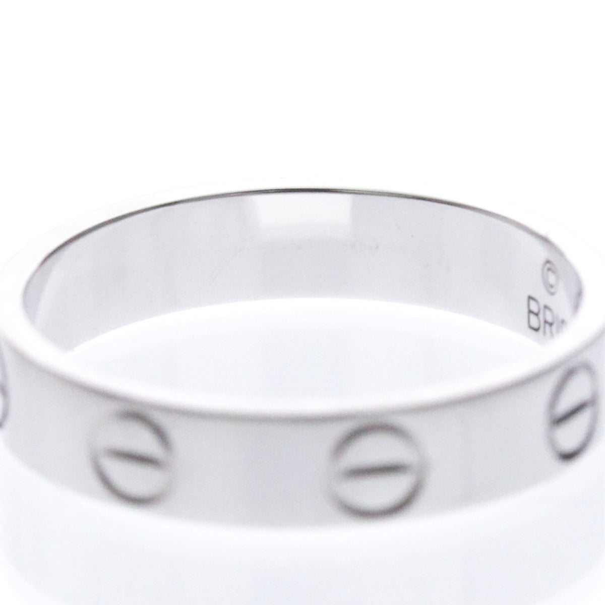 Cartier Love Band 18K White Gold Silver White_Gold Ring Jewelry (Pre-Owned)
