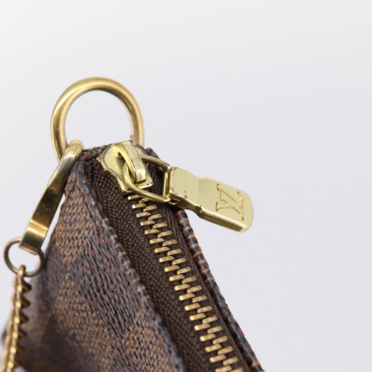 Louis Vuitton Mini Pochette Accessoires Damier Canvas Brown Canvas Clutche & Pouche Bag (Pre-Owned)