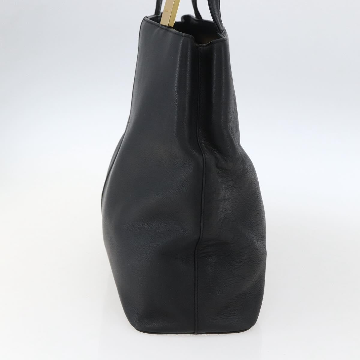 Burberry Vintage Leather Black Leather Tote Bag Bag (Pre-Owned)