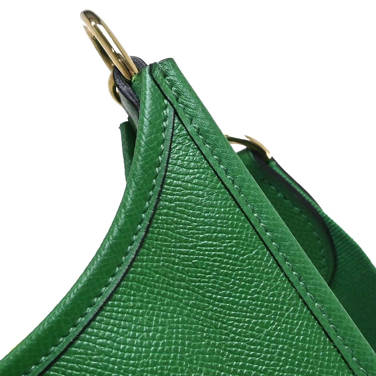 Hermes Evelyne Bag Gen Iii Courchevel Green Leather Shoulder Bag Bag (Pre-Owned)