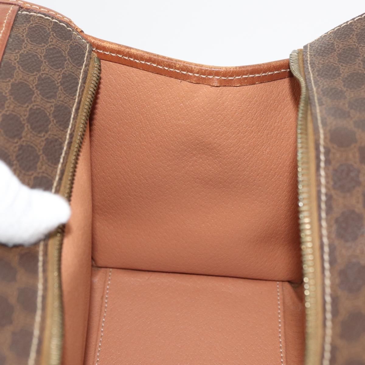 Celine Vintage Macadam Canvas And Leather Brown Canvas Tote Bag Bag (Pre-Owned)