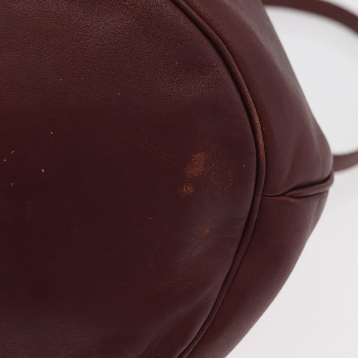 Cartier Must De Cartier Leather Burgundy Leather Shoulder Bag Bag (Pre-Owned)