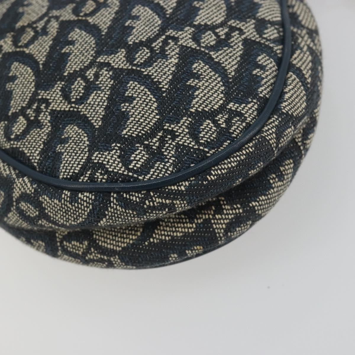 Christian Dior Vintage Saddle Bag Canvas Navy Canvas Clutche & Pouche Bag (Pre-Owned)