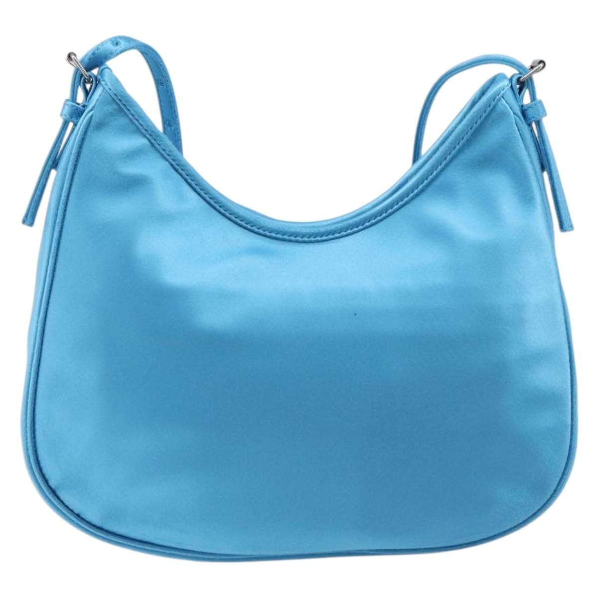 Balenciaga Leopolda Satin Blue Satin Shoulder Bag Bag (Pre-Owned)