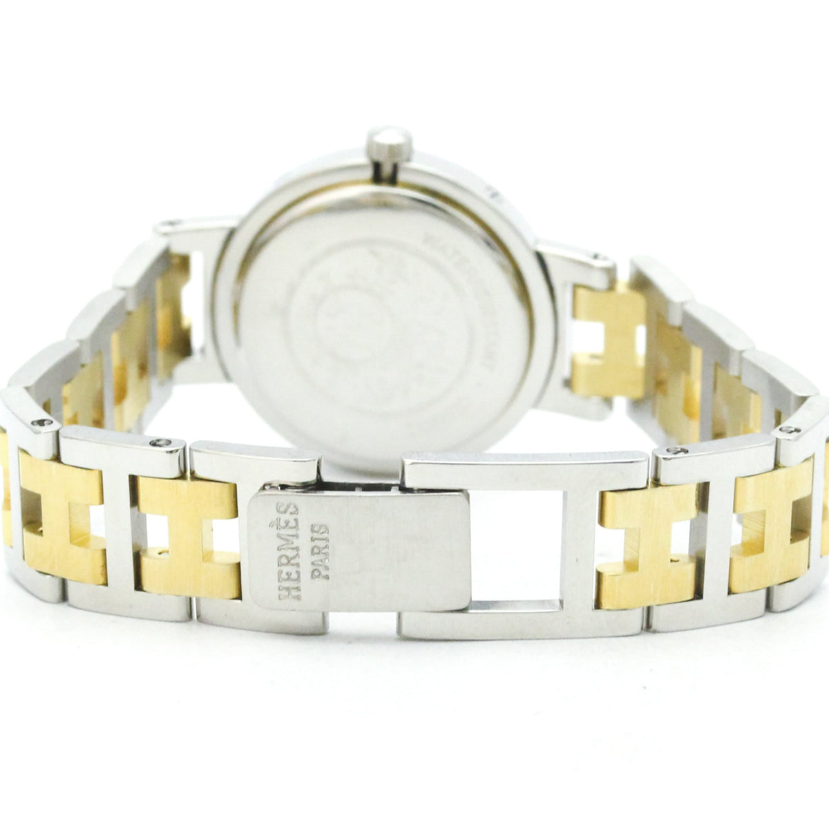 Hermes Clipper Quartz Stainless Steel And Plated Metal Watch (Pre-Owned)
