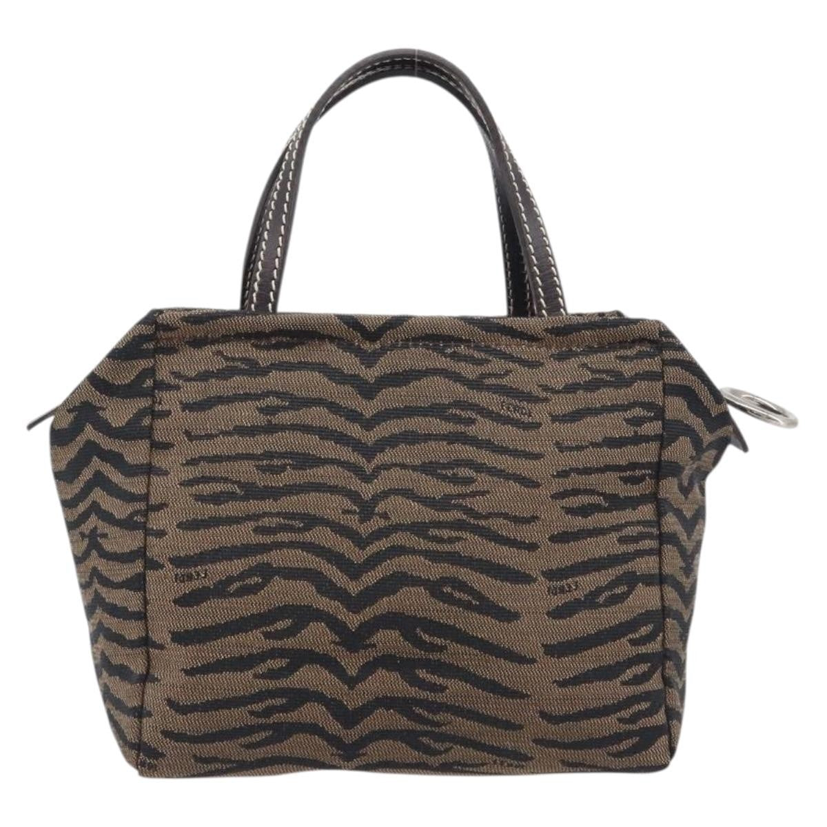 Fendi Handbag Canvas Brown Canvas Handbag (Pre-Owned)