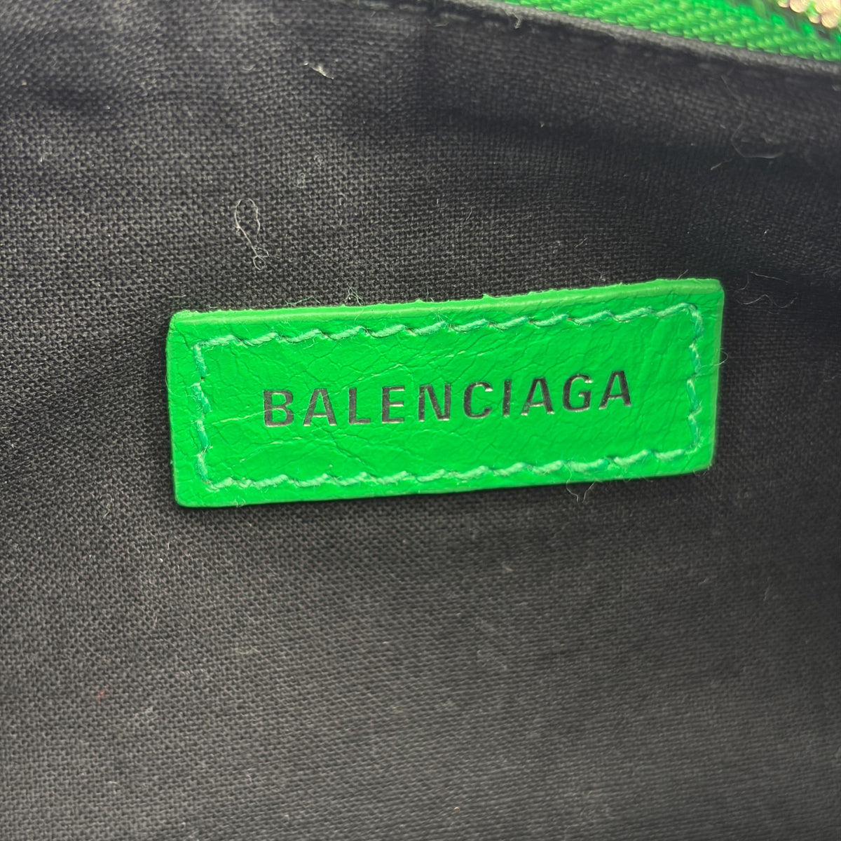 Balenciaga Le Cagole Giant Spikes Leather Green Leather Shoulder Bag Bag (Pre-Owned)