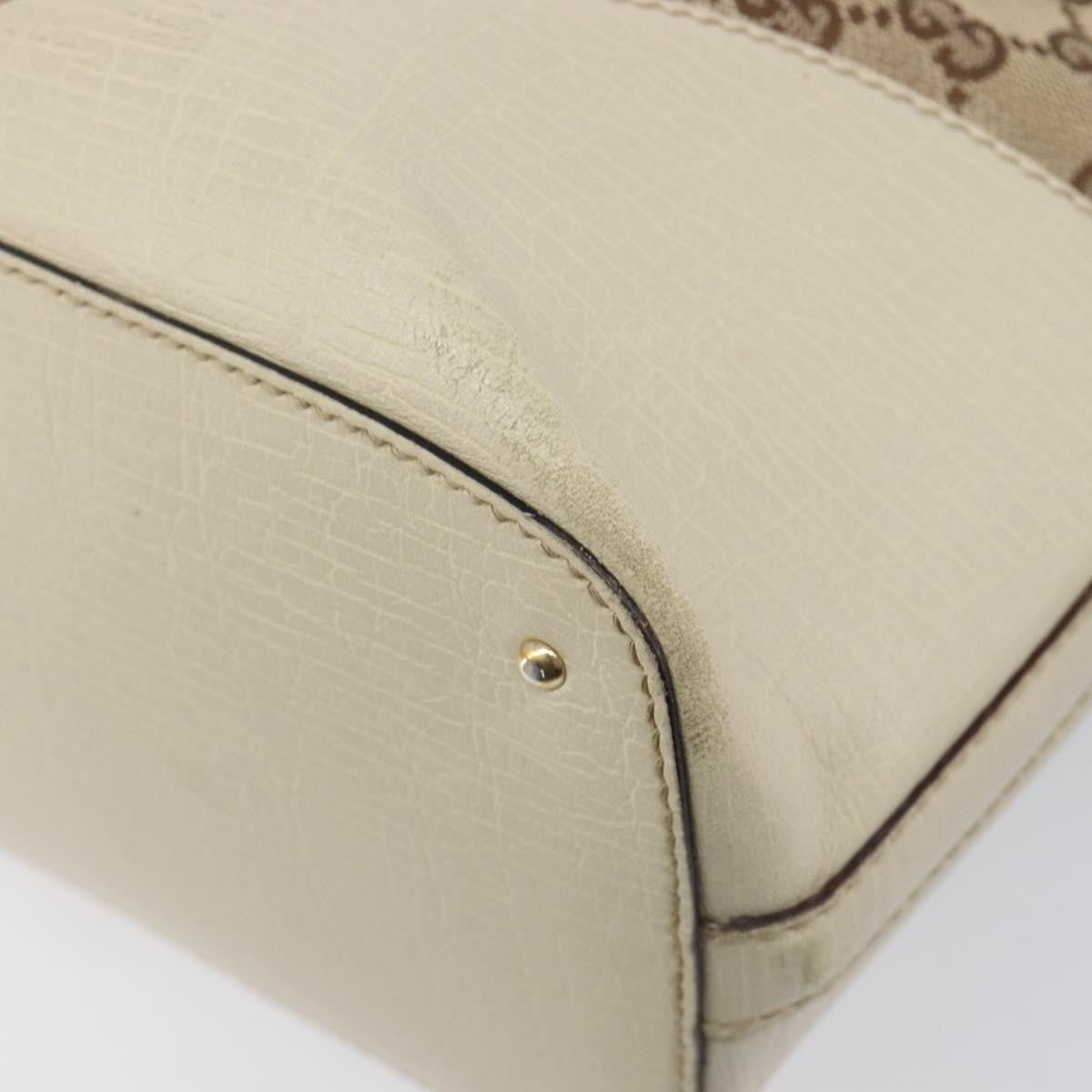 Gucci Horsebit Handle Gg Canvas Beige Canvas Tote Bag Bag (Pre-Owned)