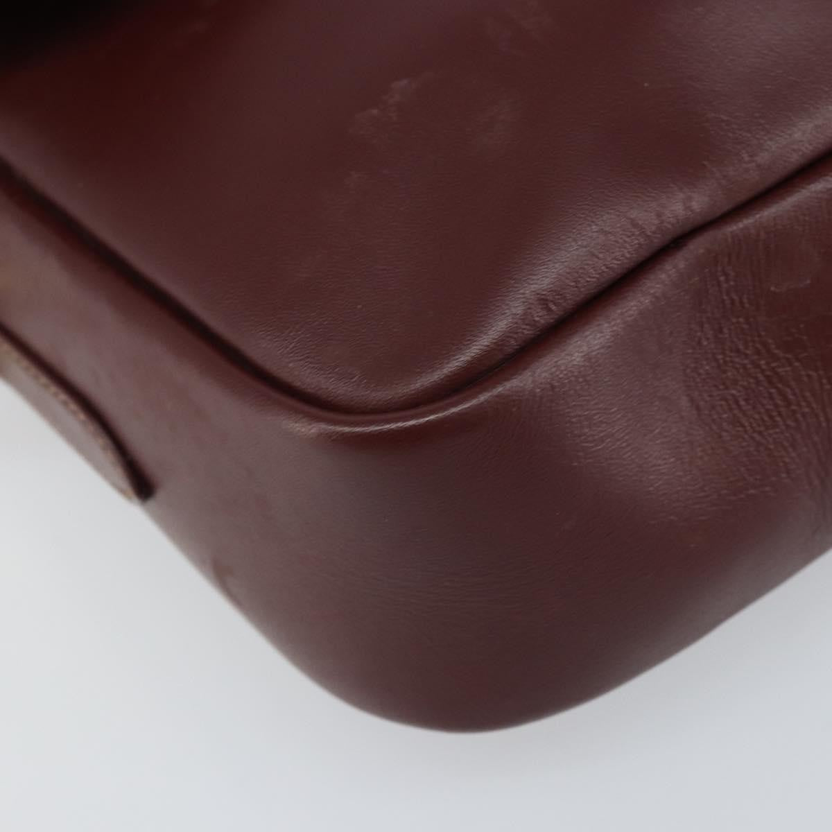 Cartier Must De Cartier Leather Burgundy Leather Shoulder Bag Bag (Pre-Owned)