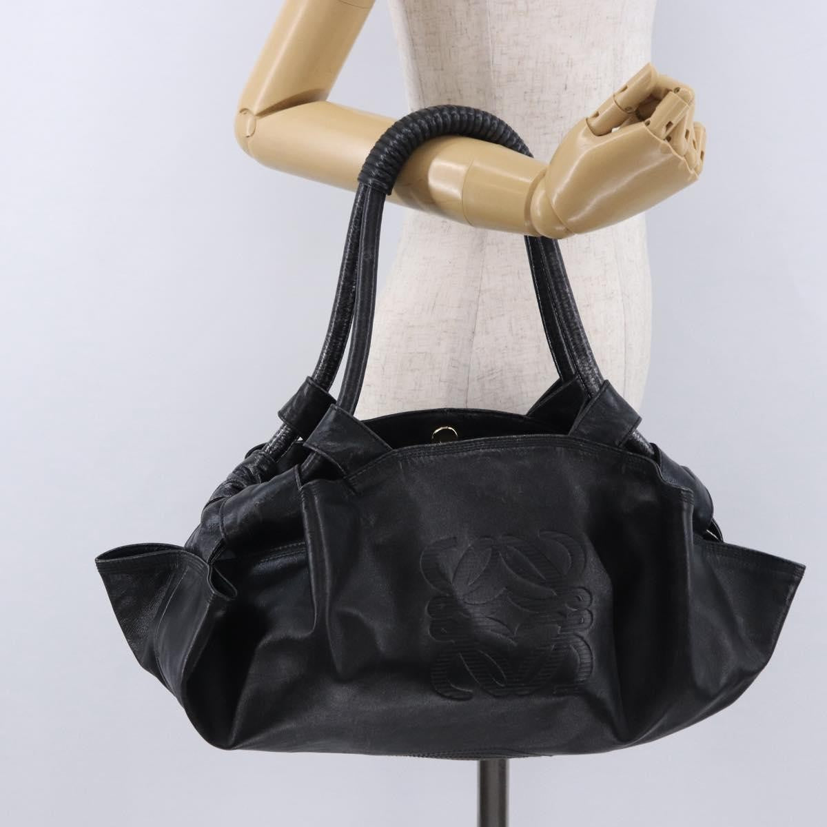 Loewe Aire Leather Black Leather Shoulder Bag Bag (Pre-Owned)