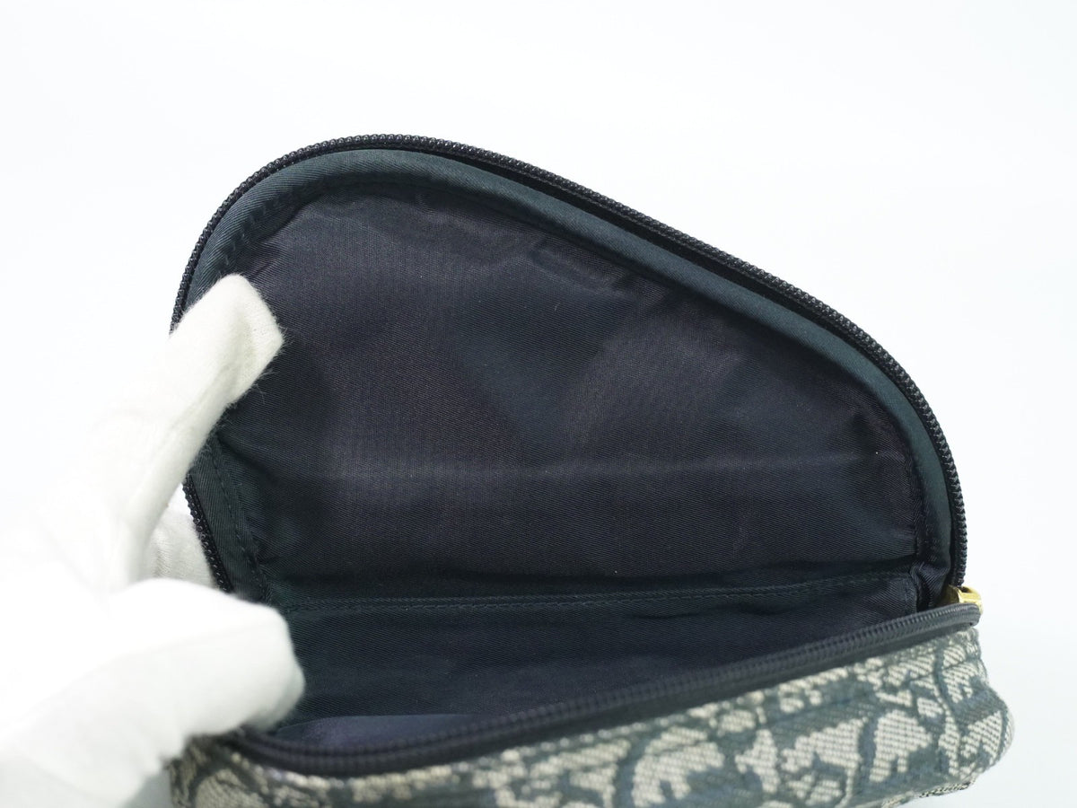 Christian Dior Saddle Zip Diorissimo Canvas Navy Canvas Clutche & Pouche Bag (Pre-Owned)