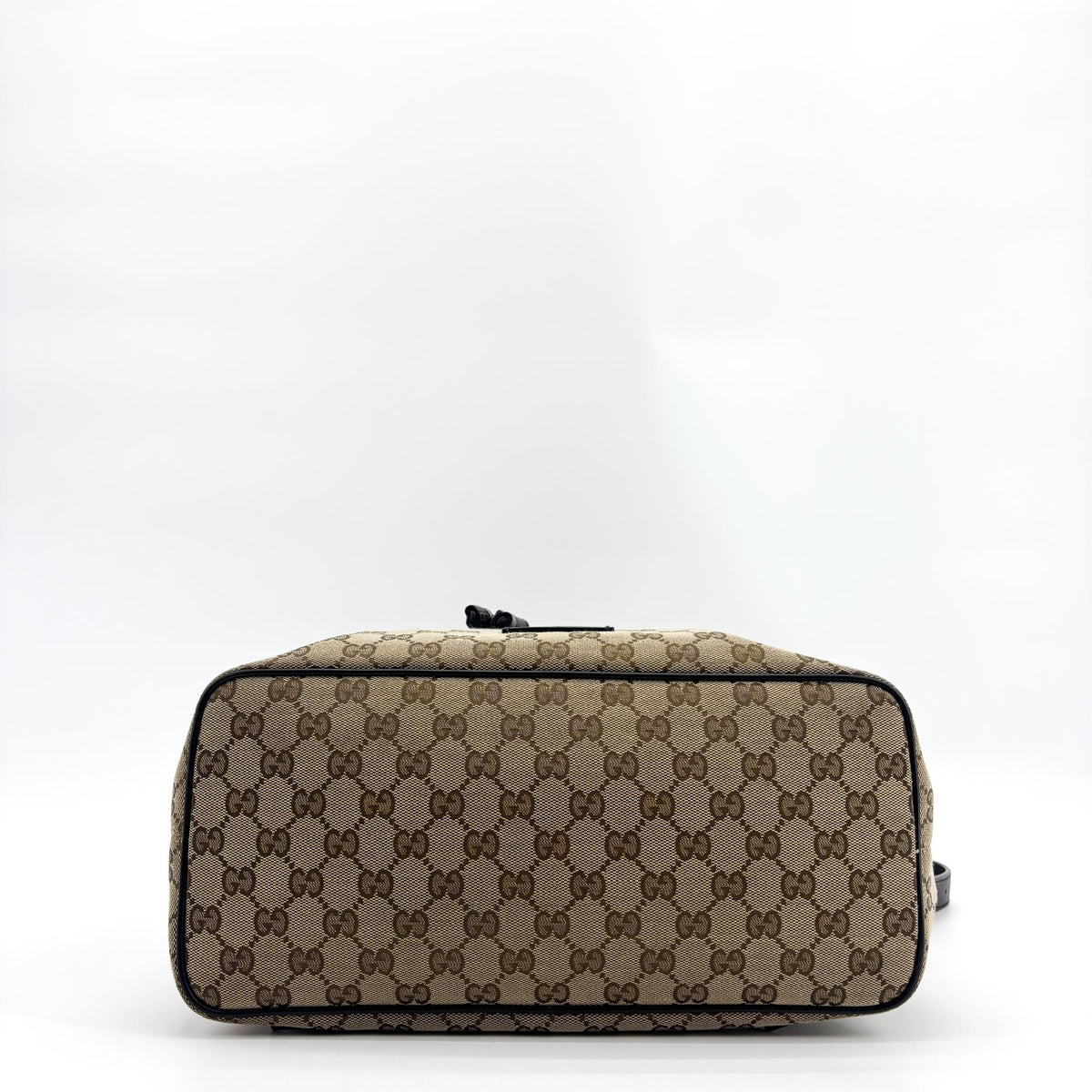 Gucci Drawstring Gg Canvas Black Canvas Backpack Bag (Pre-Owned)