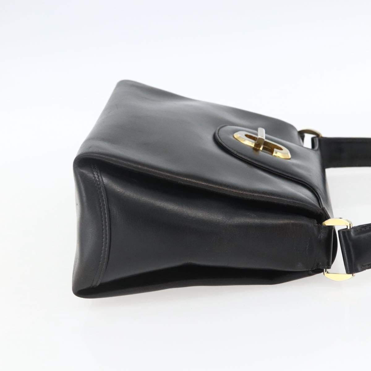 Gucci Vintage Leather Black Leather Handbag (Pre-Owned)