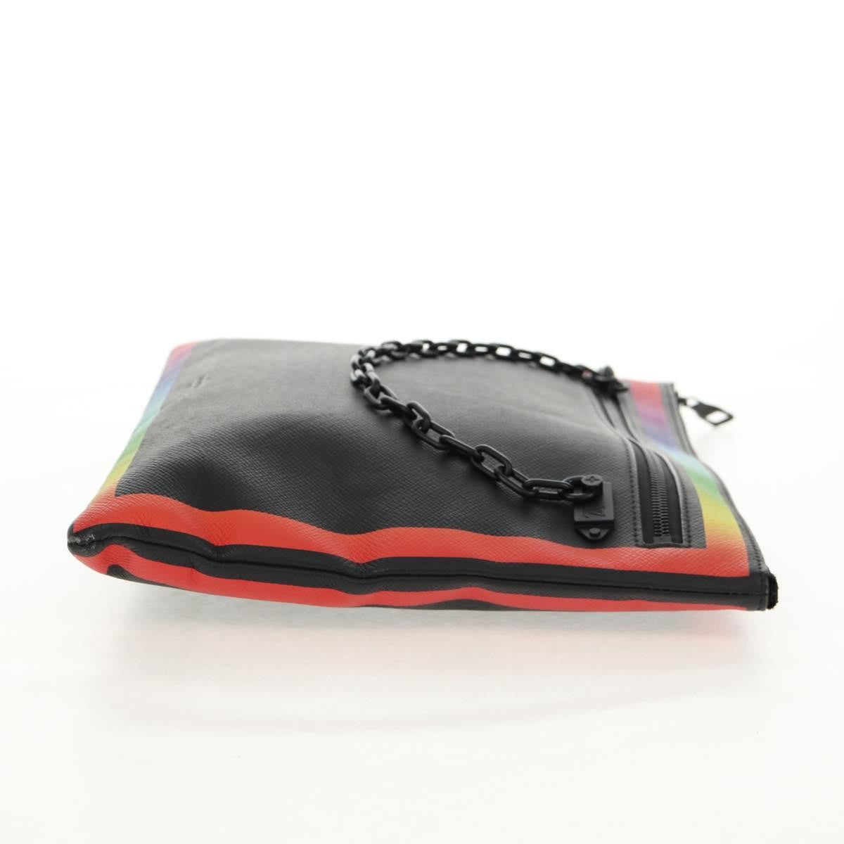 Louis Vuitton Pochette A4 Rainbow Taiga Leather Black Leather Clutche & Pouche Bag (Pre-Owned)